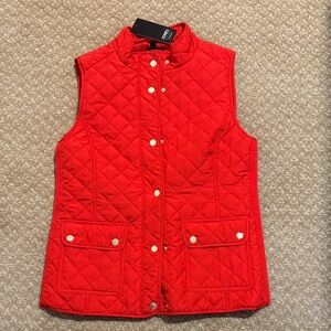 Jones New York Vibrant Red Quilted Vest